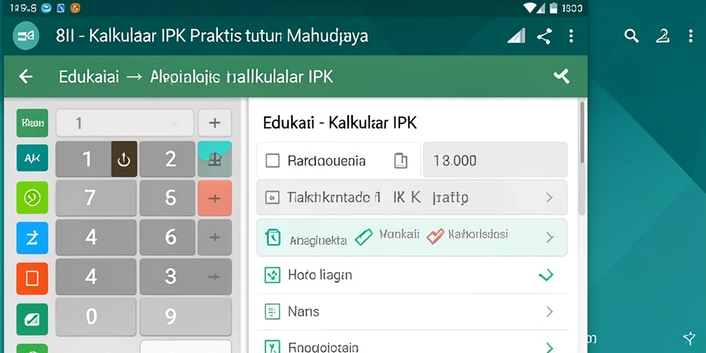 Tampilan antarmuka 8II untuk Kalkulator IPK yang sederhana dan intuitif.
