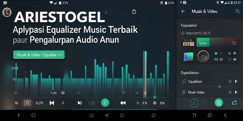 Tampilan antarmuka ARIESTOGEL dengan pengaturan Equalizer yang lengkap.