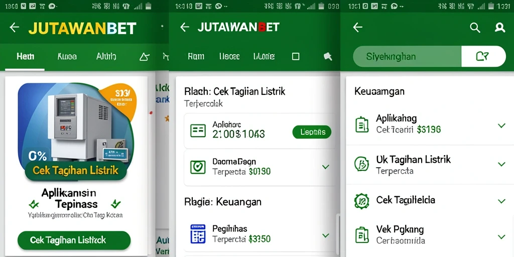 Tampilan antarmuka JUTAWANBET untuk cek tagihan listrik yang mudah digunakan.