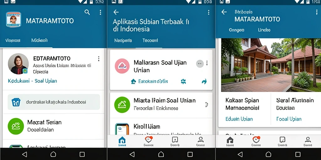 Tampilan antarmuka utama MATARAMTOTO dengan soal ujian yang interaktif.