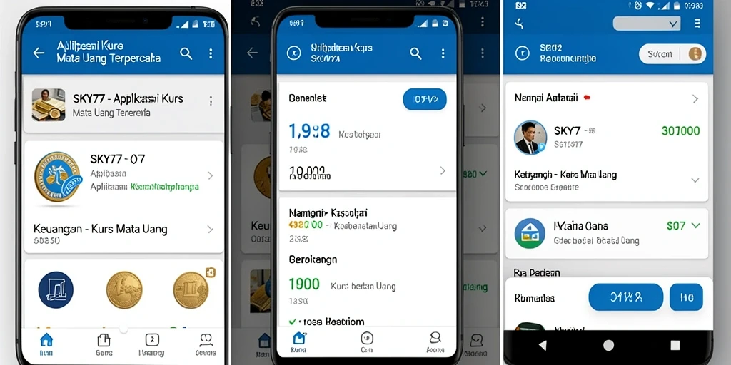 Tampilan antarmuka aplikasi Kurs Mata Uang SKY77 yang user-friendly.