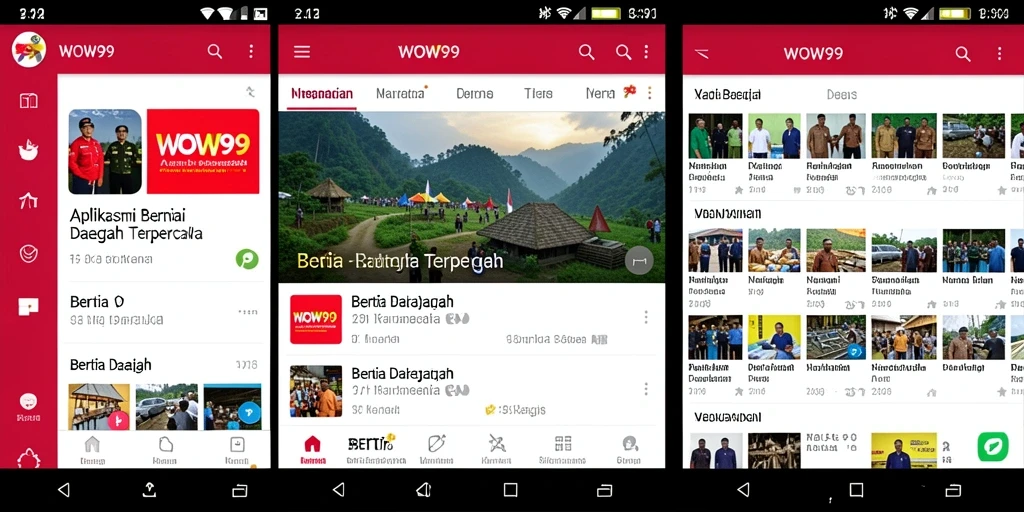 Antarmuka WOW99 menampilkan berita daerah secara menarik dan informatif.